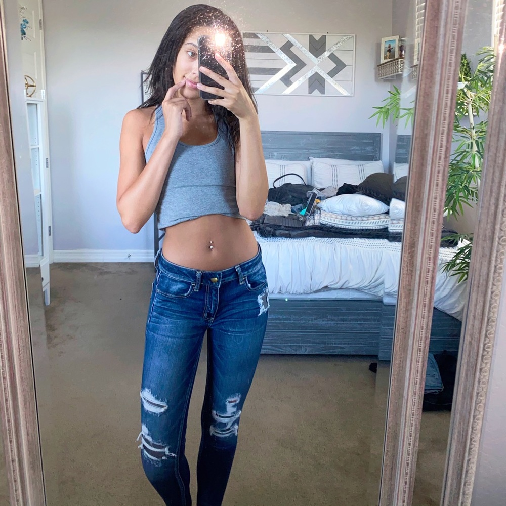 Dark-Wash Denim Jeans